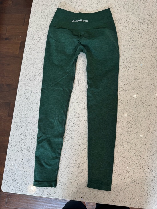 Alphalete Pants - Alphalete Dark Green Seamless Leggings